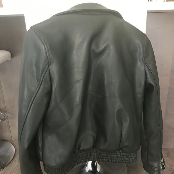 Faux Leather Bomber Jacket - Picture 11 of 11